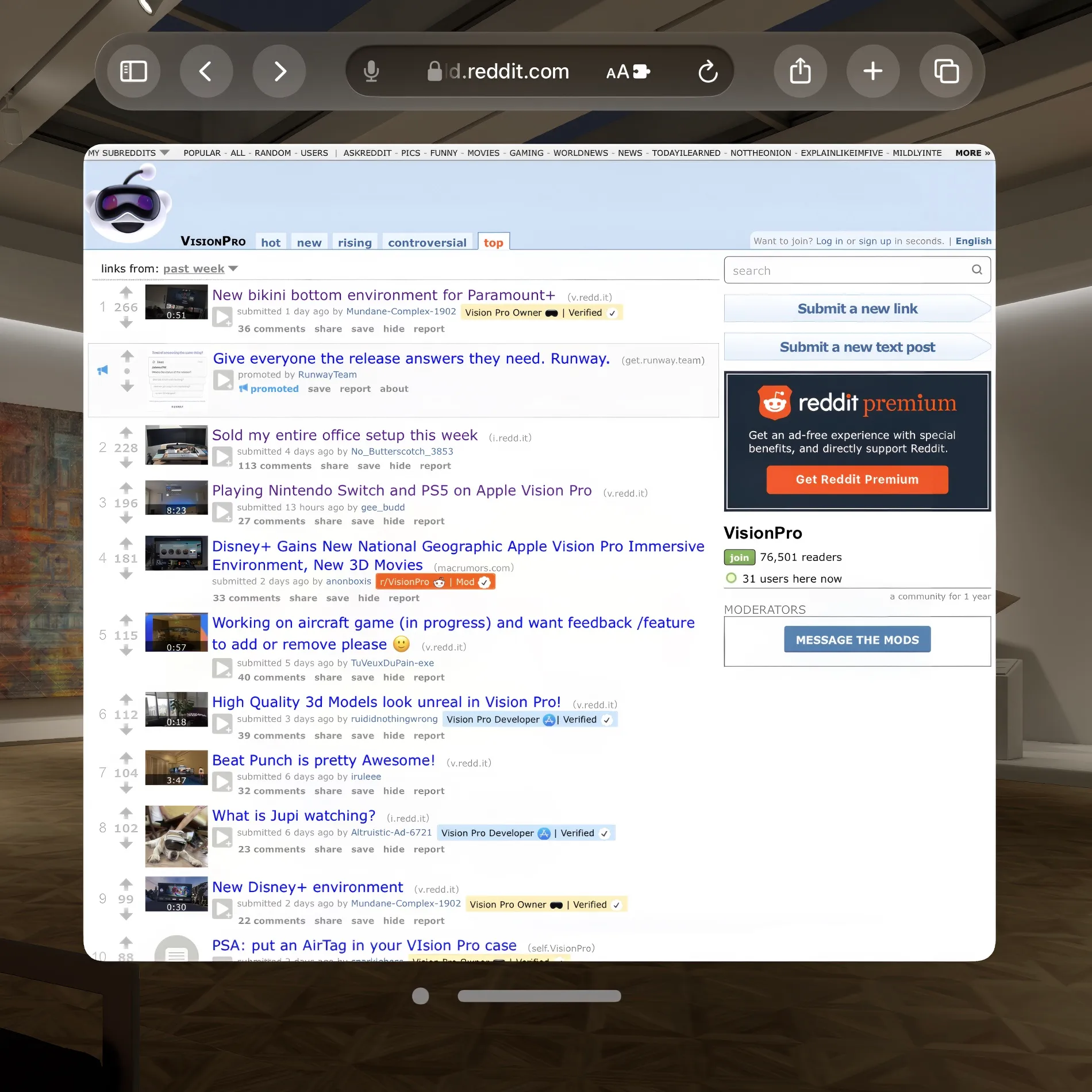 Default Old Reddit interface